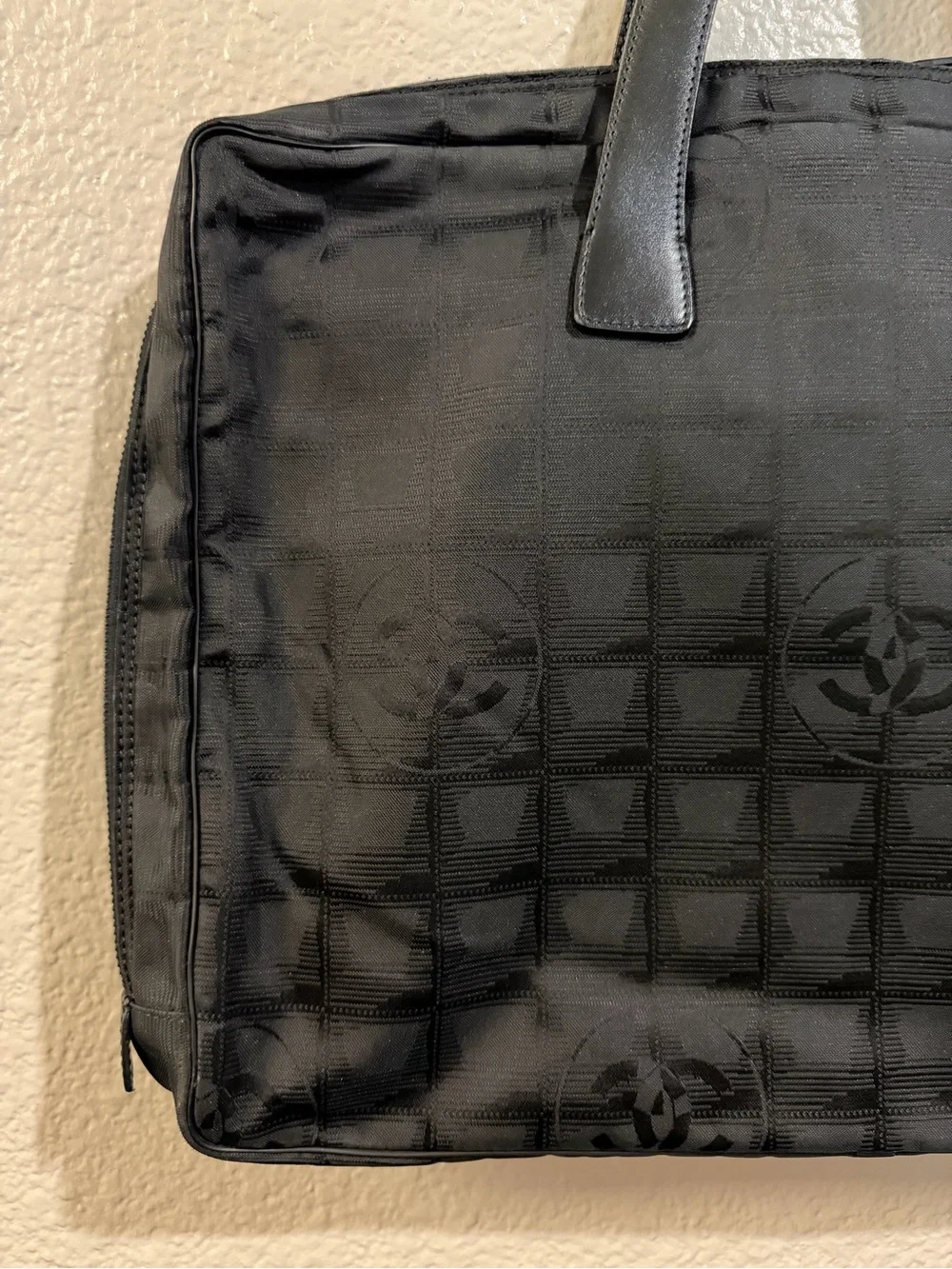 CHANEL Black Nylon Laptop Bag